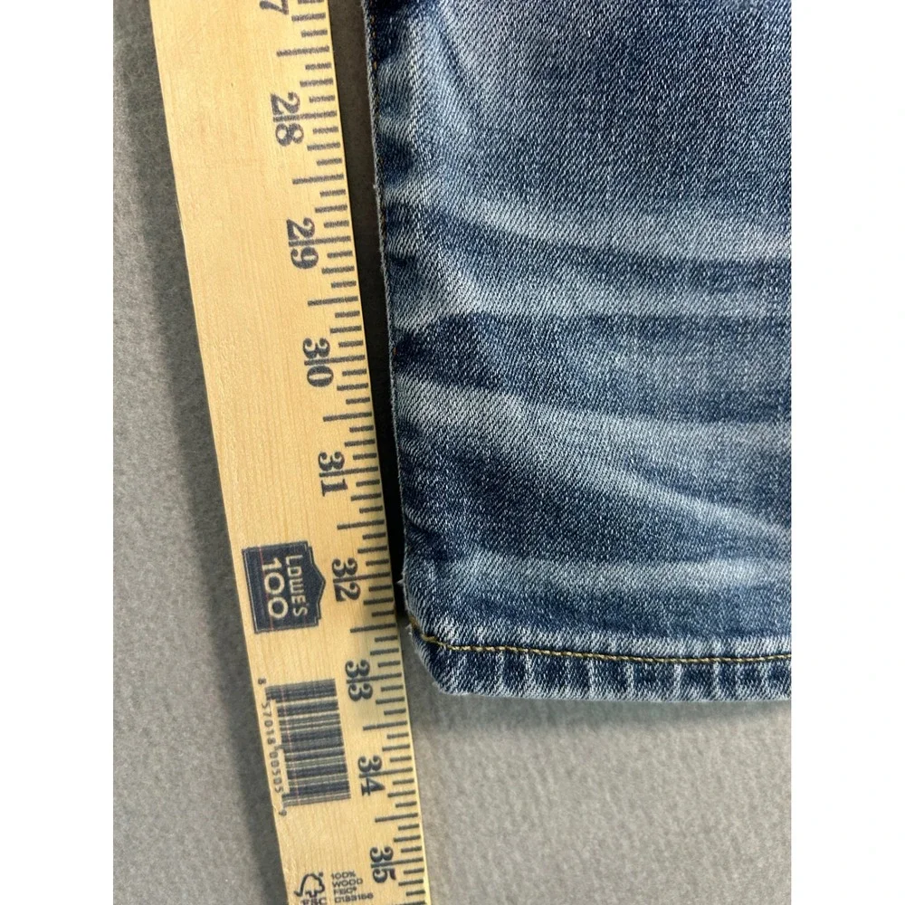 True Religion Jeans Mens 40 Blue Straight Leg Gino Slim Horseshoe Stitching